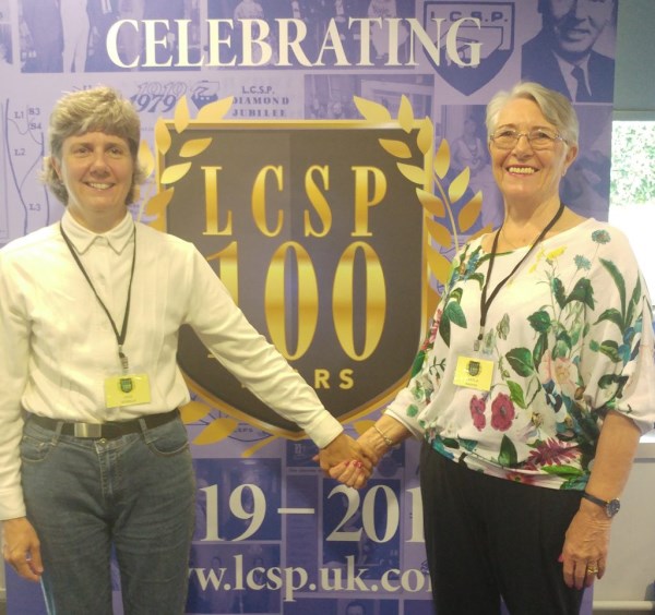 Julie Nicholls with teacher Beryl Harper at LCSP Centenery conference