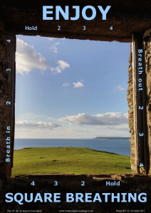 a sea view and sky through a square window